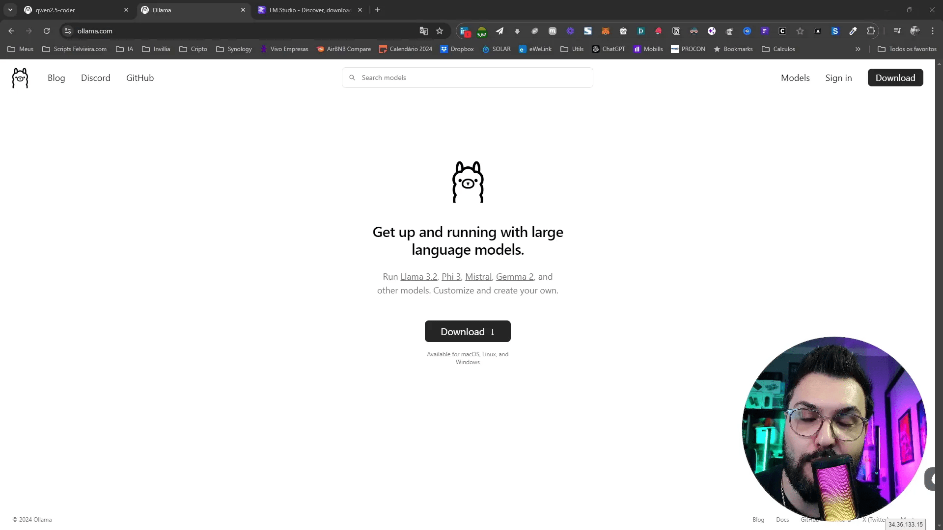 Interface do Ollama no Windows