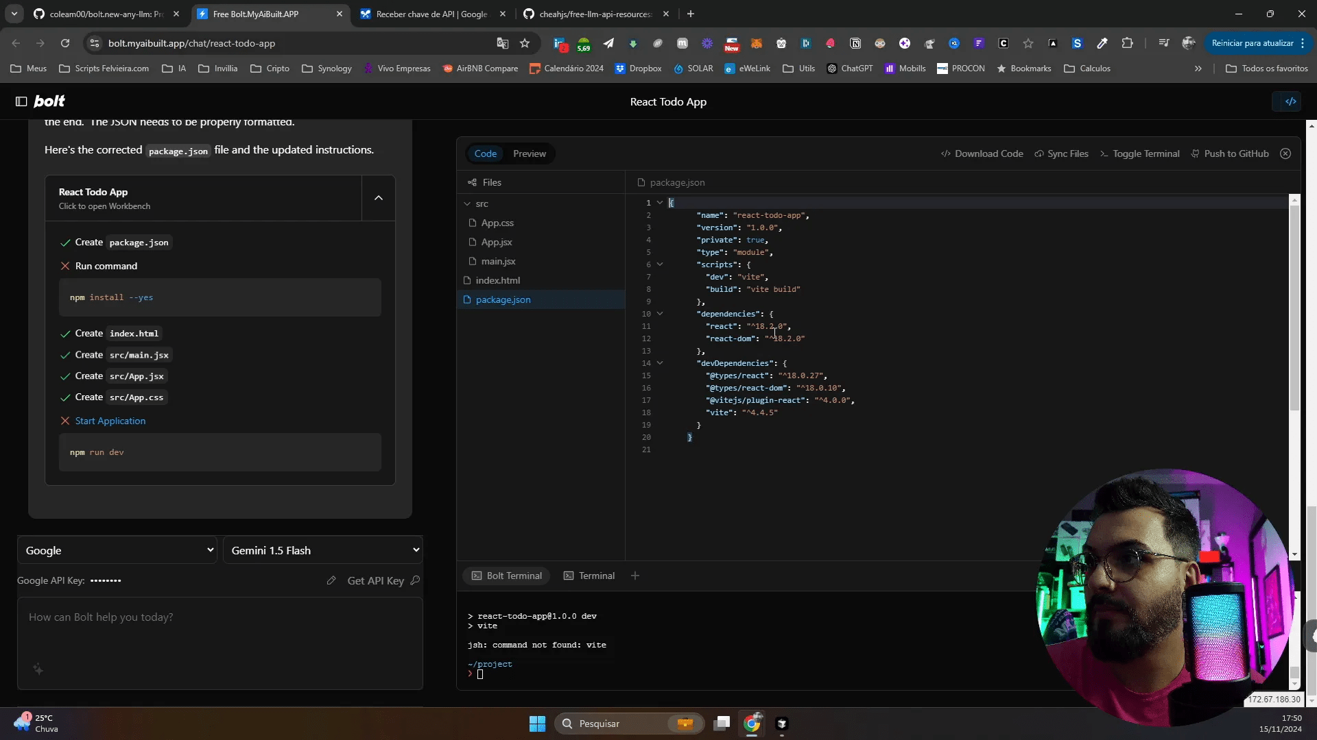 Verificando chave de API