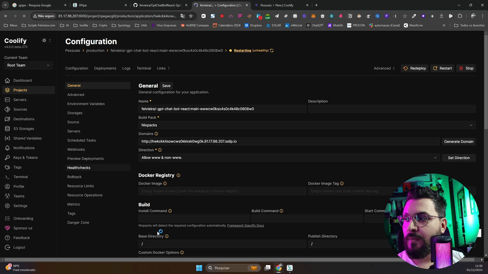Configurando variáveis de ambiente