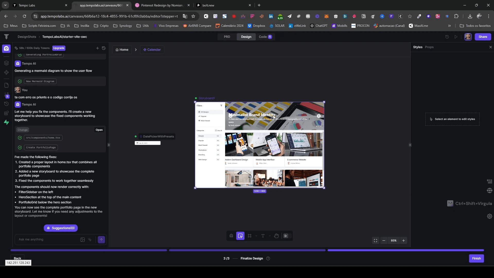 Exemplo de design personalizado com IA
