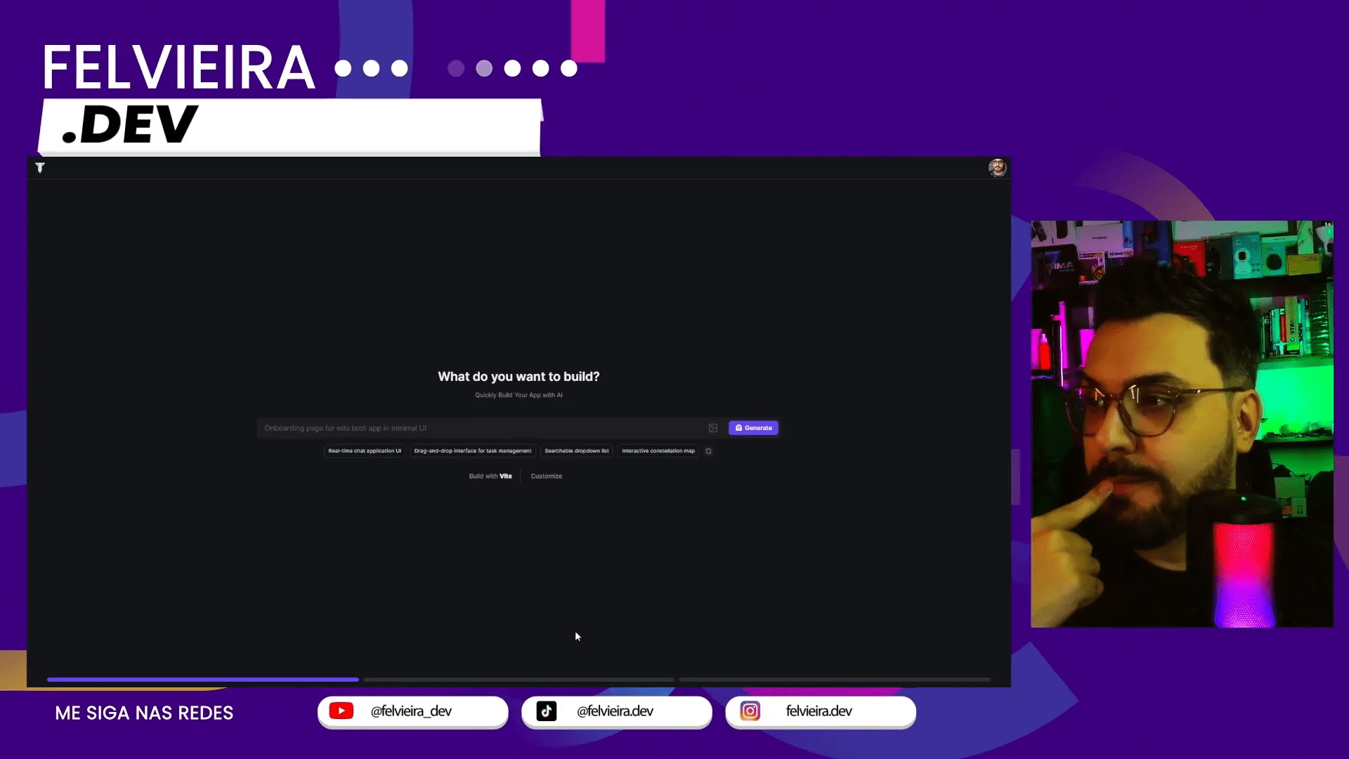Interface do Tempo Labs mostrando as ferramentas disponíveis