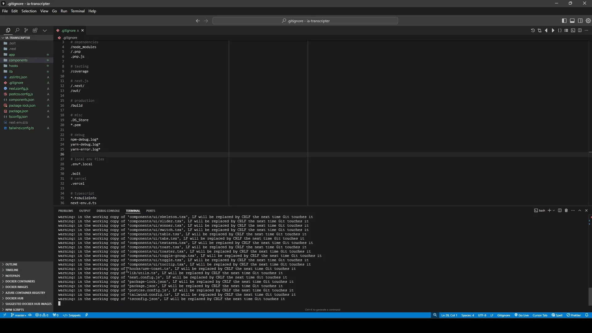 Verificando o status do Git