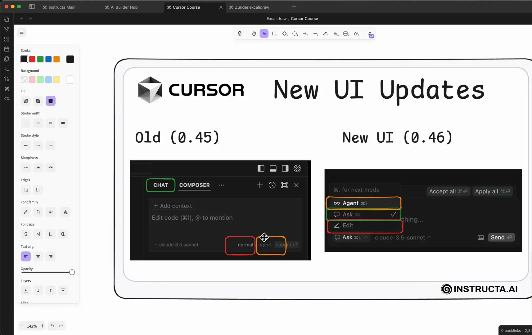 Nova interface do Cursor 0.46 com barra lateral unificada