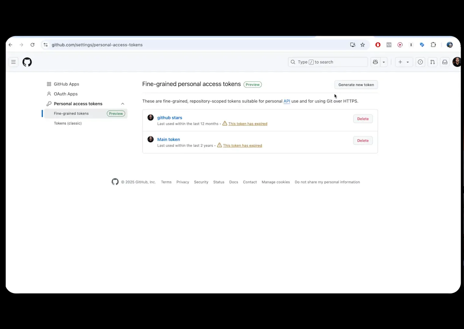 Gerando Token no GitHub