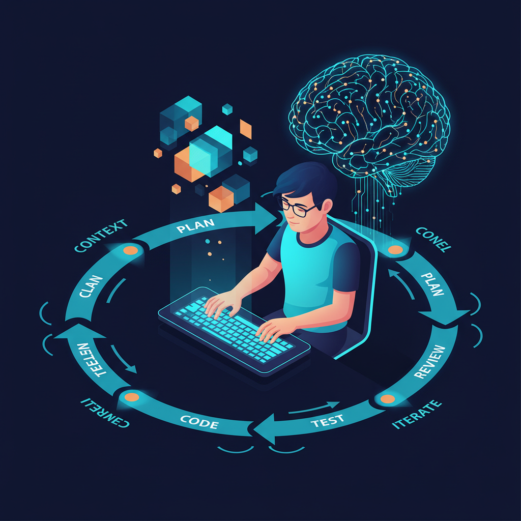 AI Coding Workflow 101 — o loop de 6 estágios que separa dev que reclama de IA de dev que entrega 3x mais — cover