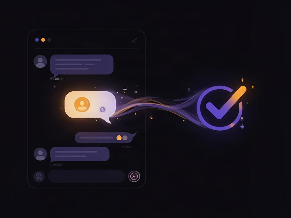 Uma interface de chat de IA gerando uma resposta que leva diretamente a uma decisão, sem etapas intermediárias