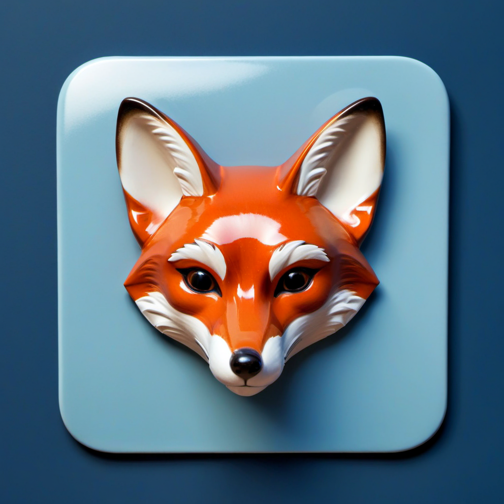 Ícone 3D de raposa gerado pelo EpicRealism XL